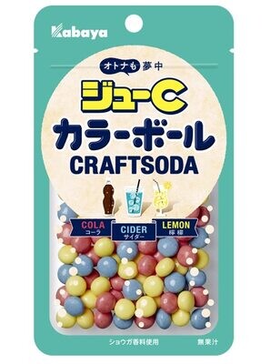 kabaya, Ju-C color ball, Craft Soda, 3 flavors in 1 pack, 45g
