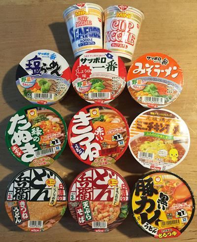 Japanese Instant Ramen, Soba, Udon, Yakisoba, 11 Cups Set, Mini
