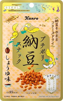 Kanro &quot;Puchi Pori Natto, Soy Sauce Flavor&quot; Freeze Dried Crispy Natto, 16g