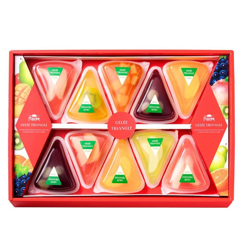 Foucher, Gelee Triangle, 10pcs, Fruits Jelly, For Gift