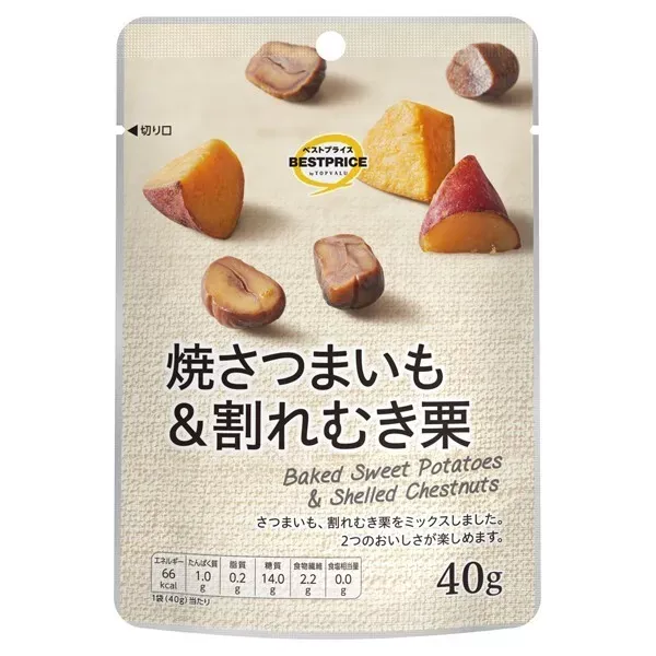 Topvalu, Baked Sweet Potatoes &amp; Shelled Chestnuts, Yakiimo &amp; Kuri, 40g