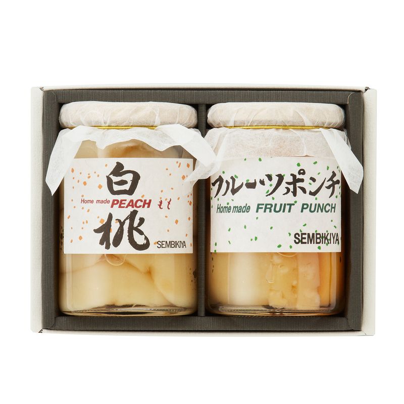 Kyobashi Senbikiya, White Peach in Syrup and Fruits Punch, For  a Gift