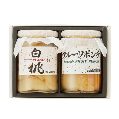 Kyobashi Senbikiya, White Peach in Syrup and Fruits Punch, For  a Gift