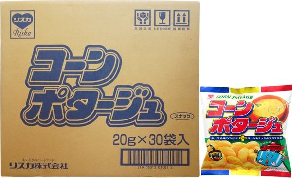 Riska &quot;Corn Potage Snack&quot;, Crispy Corn Snack, 20g x 30 bags