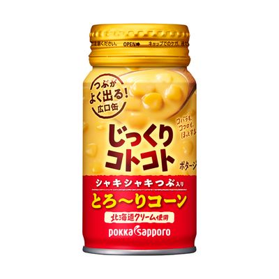 Pokka Sapporo, Jikkuri Kotokoto, Torori Corn, Corn Potage Soup, 175g in Alu Can