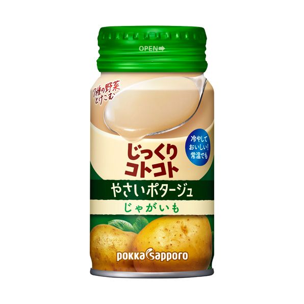 Pokka Sapporo, Jikkuri Kotokoto, Yasai Potage, Potato Potage Soup, 170g in Alu Can
