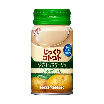 Pokka Sapporo, Jikkuri Kotokoto, Yasai Potage, Potato Potage Soup, 170g in Alu Can