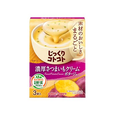 Pokka, Jikkuri Kotokoto, Sweet Potato, Instant Soup, 3 bags in 1 box