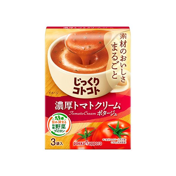 Pokka, Jikkuri Kotokoto, Tomato Cream, Instant Soup, 3 bags in 1 box