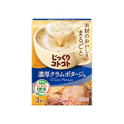 Pokka, Jikkuri Kotokoto, Clam chowder, Instant Soup, 3 bags in 1 box