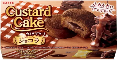 Lotte, Custard Cake Chocolat, 6 pc in 1 box, Regular size, Soft Cake with Choco Cream