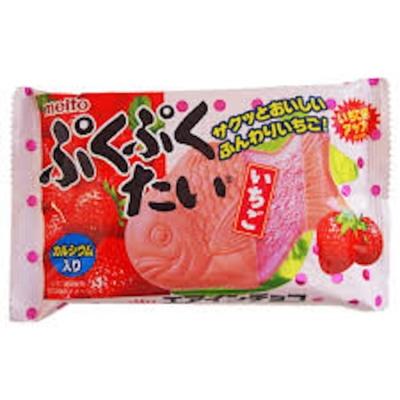 Meito &quot;Puku Puku Tai, Strawberry&quot;, Taiyaki Shaped Monaka, 17g