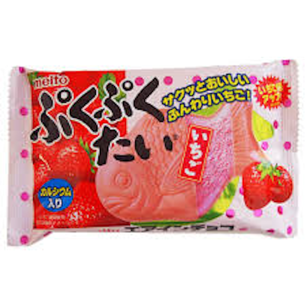 Meito &quot;Puku Puku Tai, Strawberry&quot;, Taiyaki Shaped Monaka, 17g