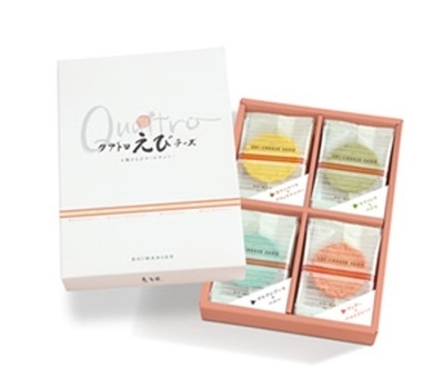 Shimahide, Shrimp Sembei Cracker Sandwich, 4 kinds of Cheese, Quattoro, For Gift