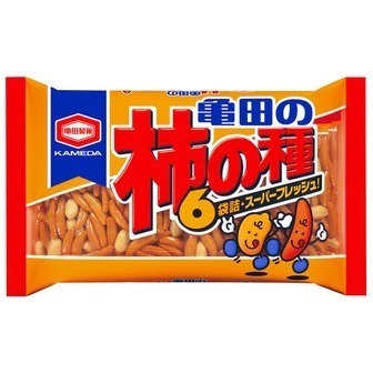 Kameda &quot;Kakinotane&quot; Spicy Rice cracker with peanuts, 6 packs in 1 bag, 180g