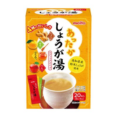 Meito, ”Attaka Shouga yu&quot; Instant Ginger Drink. 4 kinds Assort Box, 20 sticks