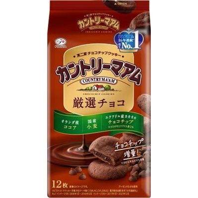 Fujiya, Country Ma&#39;am, Choco Chip Soft Cookie, Cocoa, 12 pcs