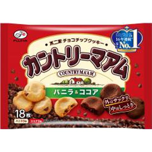 Fujiya, Country Ma&#39;am, Choco Chunk Soft Cookies, Vanilla &amp; Cocoa, 18pcs