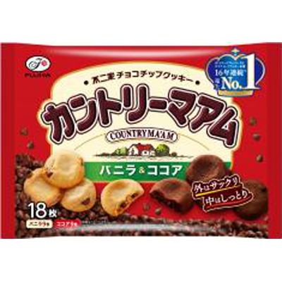 Fujiya, Country Ma&#39;am, Choco Chunk Soft Cookies, Vanilla &amp; Cocoa, 18pcs