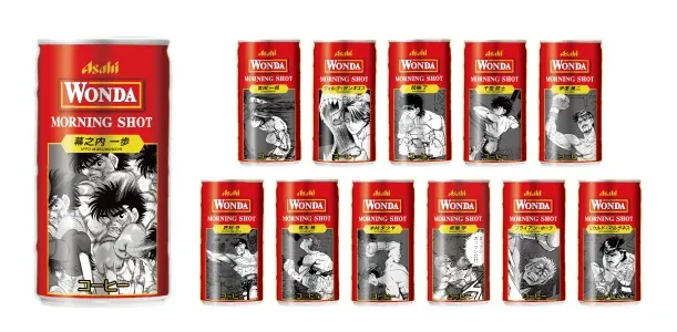 Asahi &quot;WONDA, Morning Shot &quot; Blend Coffee, 185g,　Hajime no Ippo Design, 12 can set