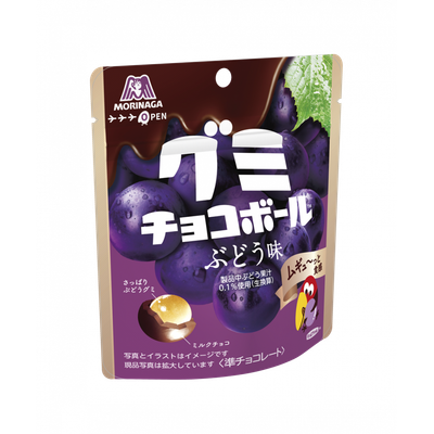Morinaga, Gumi Choco ball, Grape flavor, Gummy &amp; Chocolate, 47g