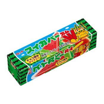 Lotte, Suika Bar, Chewing Gum, Watermelon &amp; Choco Chip, 9 pcs in 1 pack
