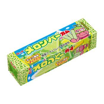 Lotte, Melon Bar, Chewing Gum, Melon &amp; Choco Chip, 9 pcs in 1 pack