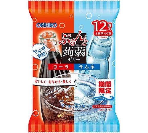 Orihiro &quot;Purunto Konnyaku Jelly, Cola and Soda flavor&quot; Konjac Jelly, 20g x 12 pc