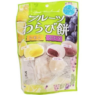 Kubota, Fruits Warabimochi, Grape &amp; Lemon, 9 pcs in1  bag