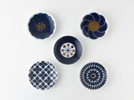 Kihara, Aritayaki, Mamezara, Tiny Plate, Botanical, 5 pcs set