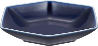 Hakusan,  Kikkoubachi, Hexagon Bowl, Hasamiyaki, Blue