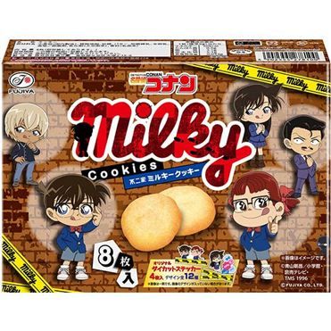 Fujiya, Milky Cookie, Detective Connan, 8 pcs in 1 box, One sticker