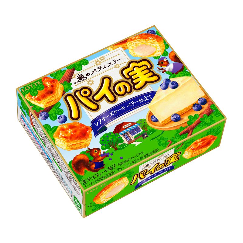 Lotte, Pie no Mi, Painomi, &quot;Rare Cheese Cake with Berry&quot;, Crispy Pie with Choco, 69g