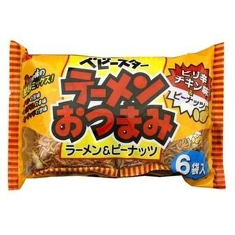 Oyatsu Company &quot;Baby Star, Ramen Otsumami, Spicy Chicken Flavor with Peanuts&quot;, 150g