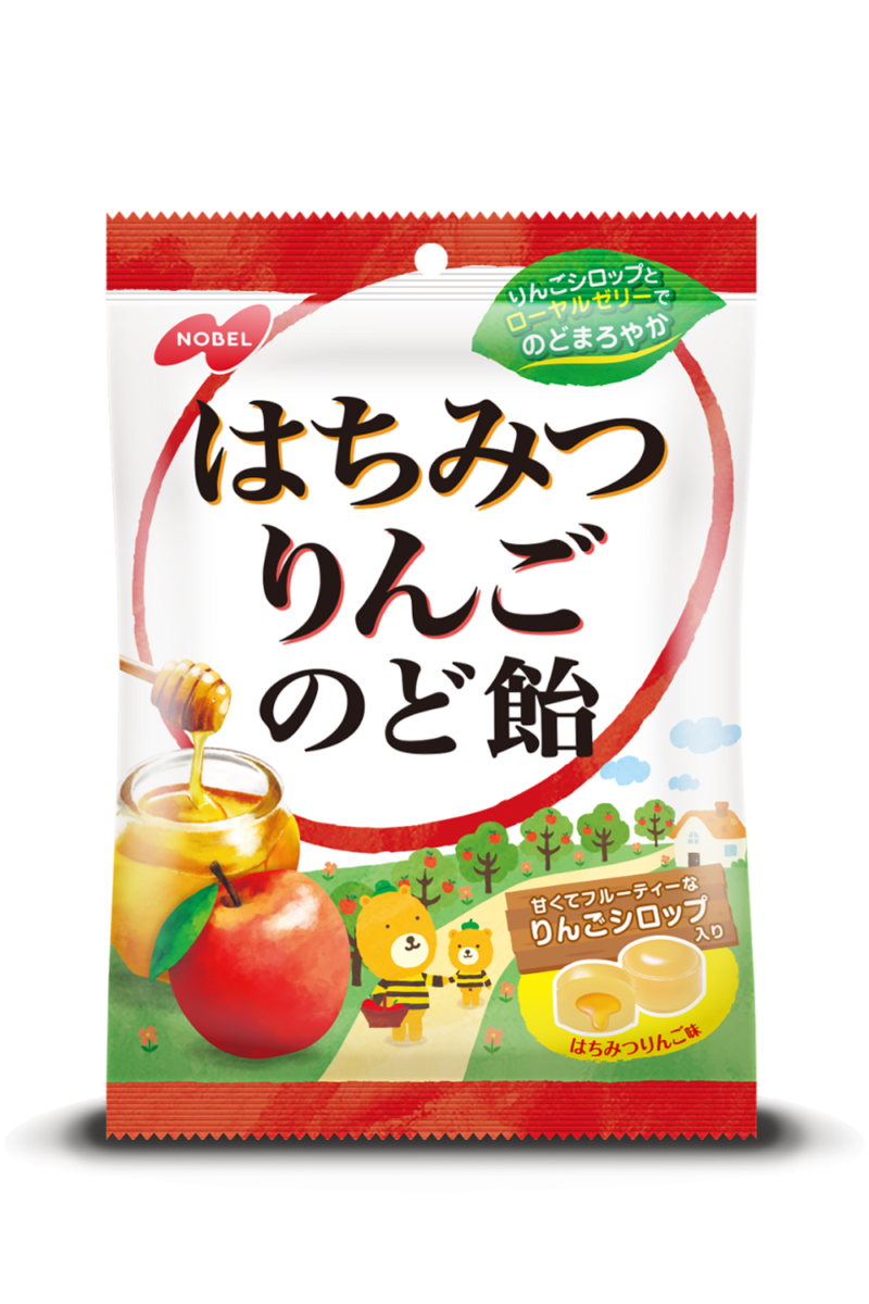 Nobel, Hachimitsu Ringo Nodoame, Honey and Apple Hard Candy, 110g