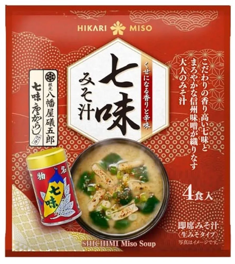 Hikari Miso, Instant Miso Soup, Nanami, Shichimi Misoshiru, 4 cups, Hot