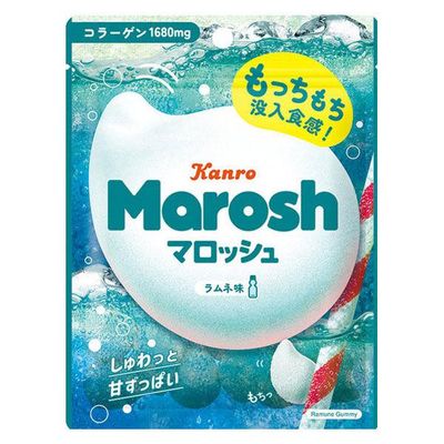 Kanro, Marosh, Ramune Soda flavor marshmallow gummy, 50g