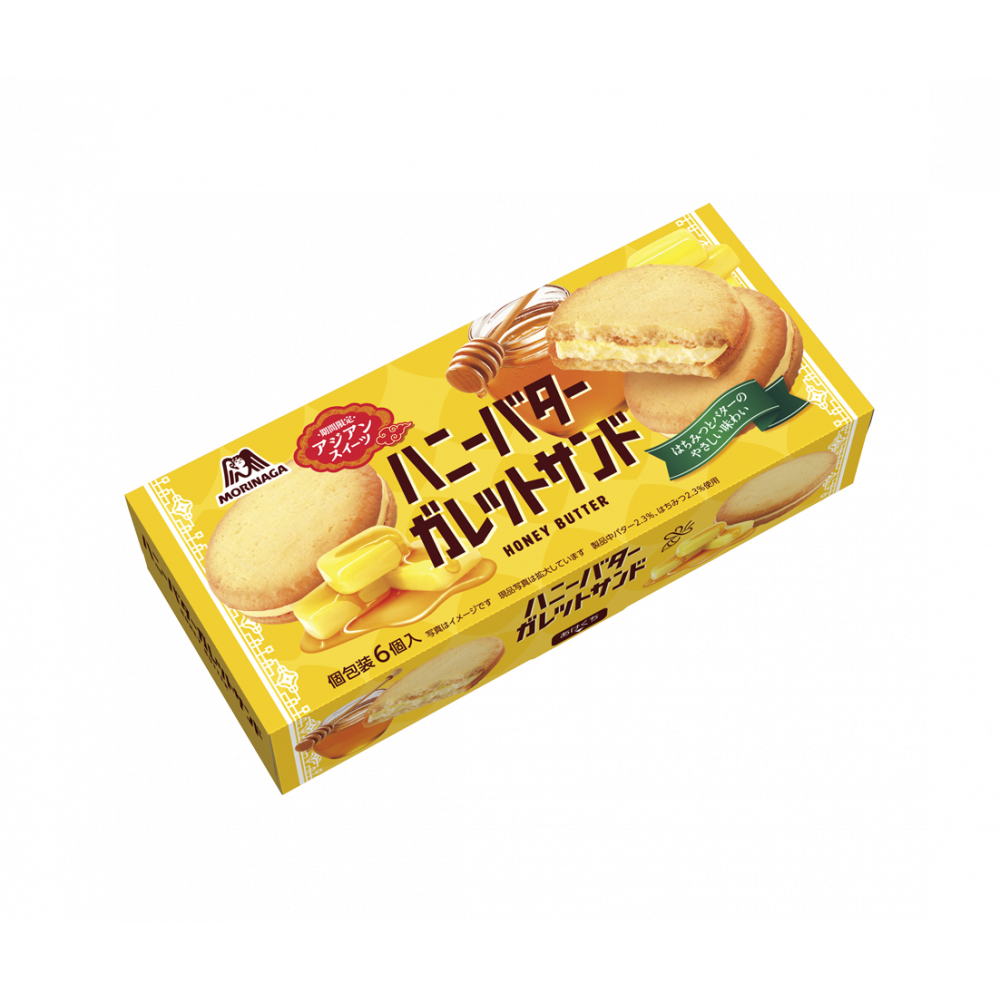 Morinaga, Honey Butter Galette Sand, Cake w/Cream, Honey &amp; Milk, 6pc in 1 box