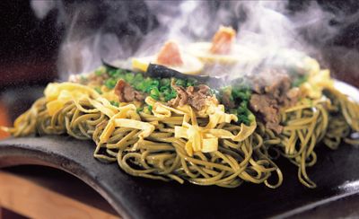 Kawara Soba &quot;Takase&quot; 2‑Serving Set – Yamaguchi Local Specialty Matcha Green Tea Noodles + English Recipe