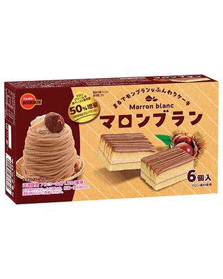 Bourbon, Marron Blanc, Soft Cake with Chestnut Cream &amp; Choco, 6 pcs in 1 box