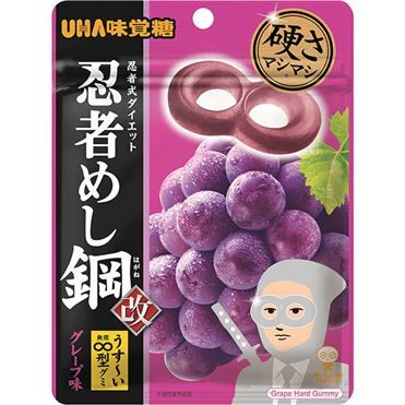 UHA Mikakuto Ninja Meshi Hagane Grape (Hard Gummy) — 45 g