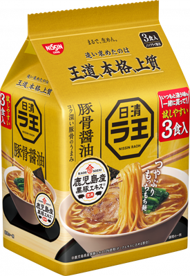 Nissin &quot;Raoh, Tonkotsu &amp; Soy Sauce  Flavor&quot; 3 bags in 1 bag, 300g
