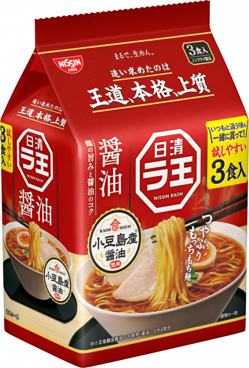 Nissin &quot;Raoh, Soy Suace Flavor&quot; 3 bags in 1 bag, 300g