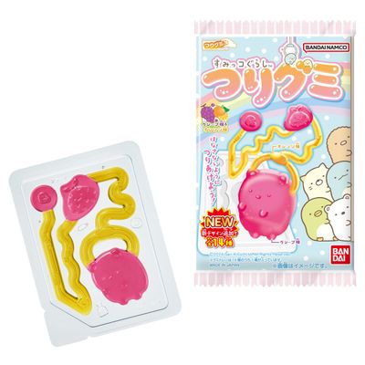 Bandai Sumikko Gurashi Tsuri Gummy Candy 1 Tray (13+1 Designs, Grape &amp; Orange),14g