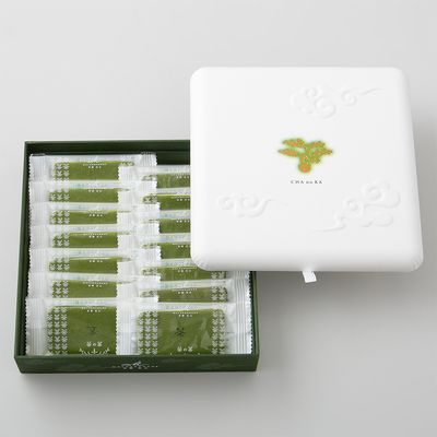 Chanoka, Okoicha Lang de Chat, Matcha Sand Cookie, White chocolate, 14 pcs in 1 box, Kyoto