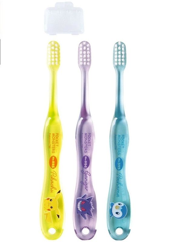Pokémon Kids Clear Toothbrush Set of 3 with Caps