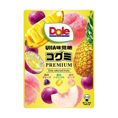 UHA mikakuto, Dole Kogumi Premium,  Tiny Cute Gummy Candy, 3 flavors assortment, 75g