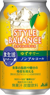 Asahi, Japanese Alcohol Free, Cocktail Taste Drink, &quot;Style Balance, Yuzu Sour&quot;, 350ml