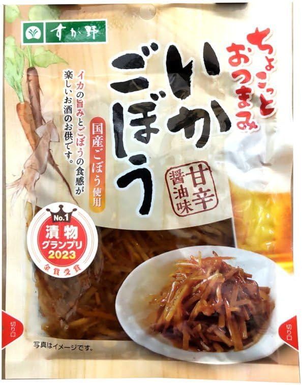 Sugano, Ika Gobo, Burdock &amp; Squid, Soy Sauce Tsukemono, 90g in 1 pack