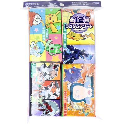 Pokémon Pocket Tissues 12 Packs – Flushable, Assorted Designs